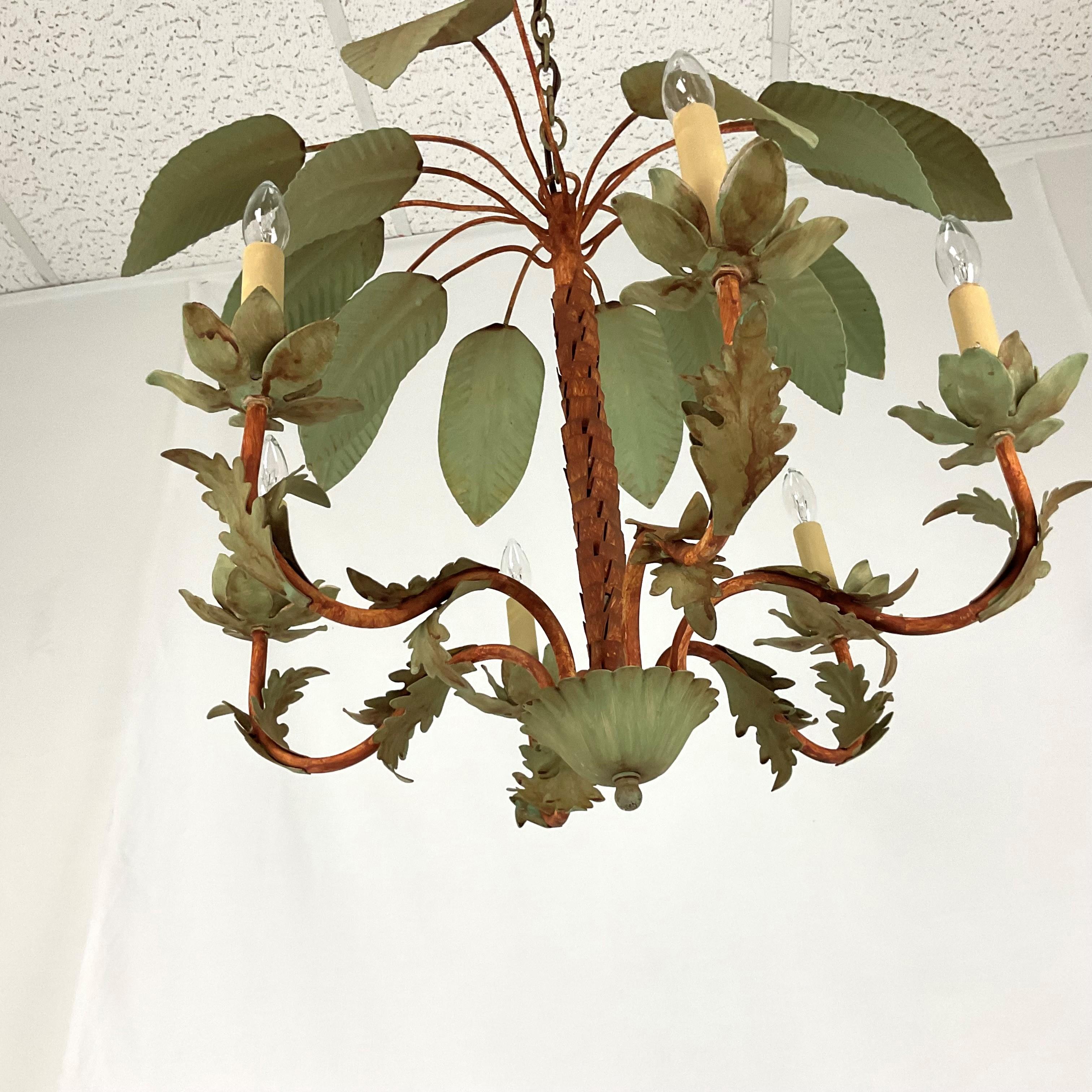 Araña italiana vintage de palma de tojo Italiano en venta