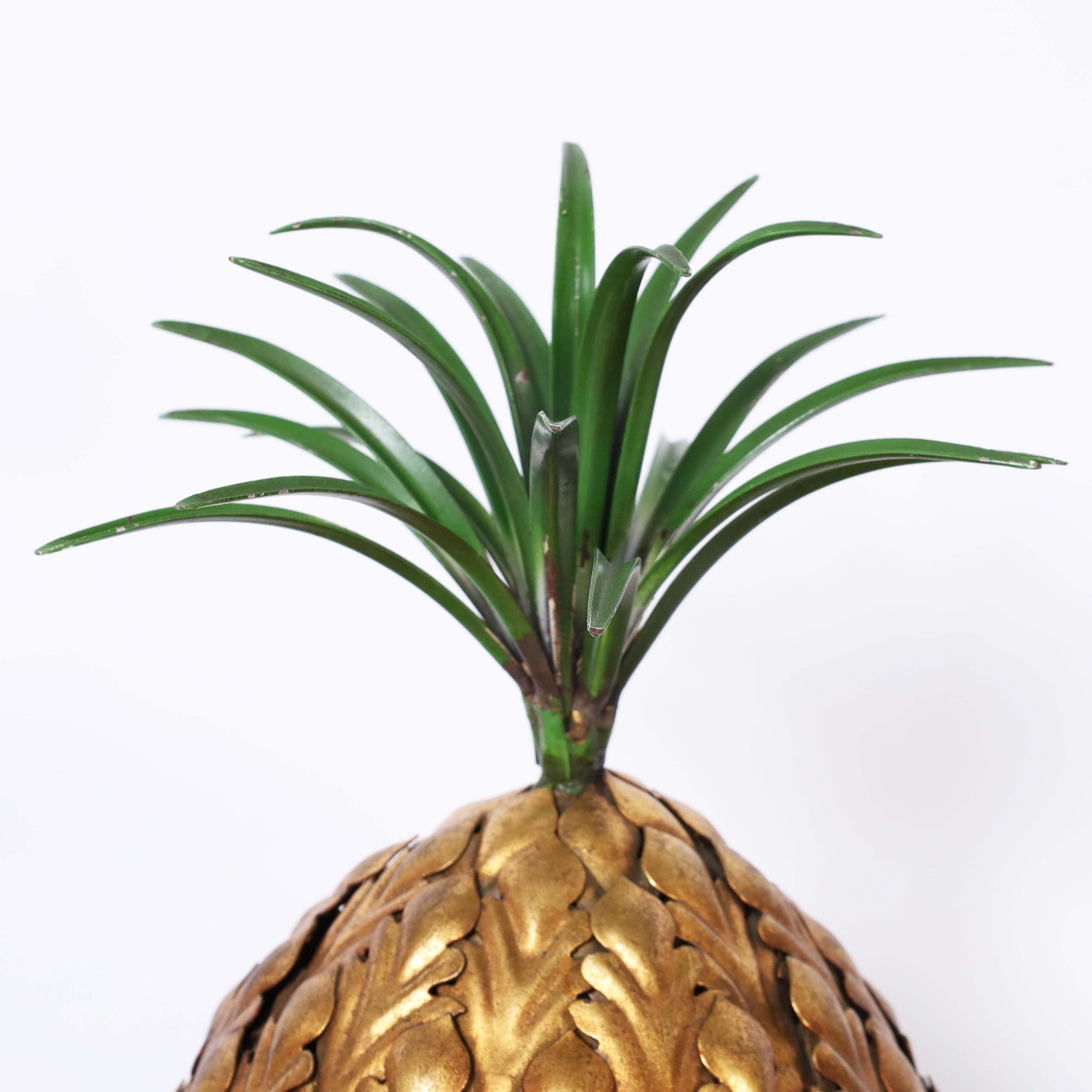 Mid-Century Modern Vintage Italian Tole Pineapple For Sale