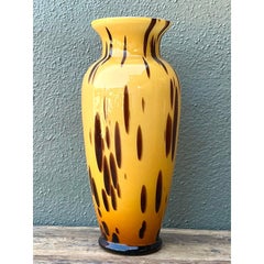 Vintage Italian Tortoise Glass Vase