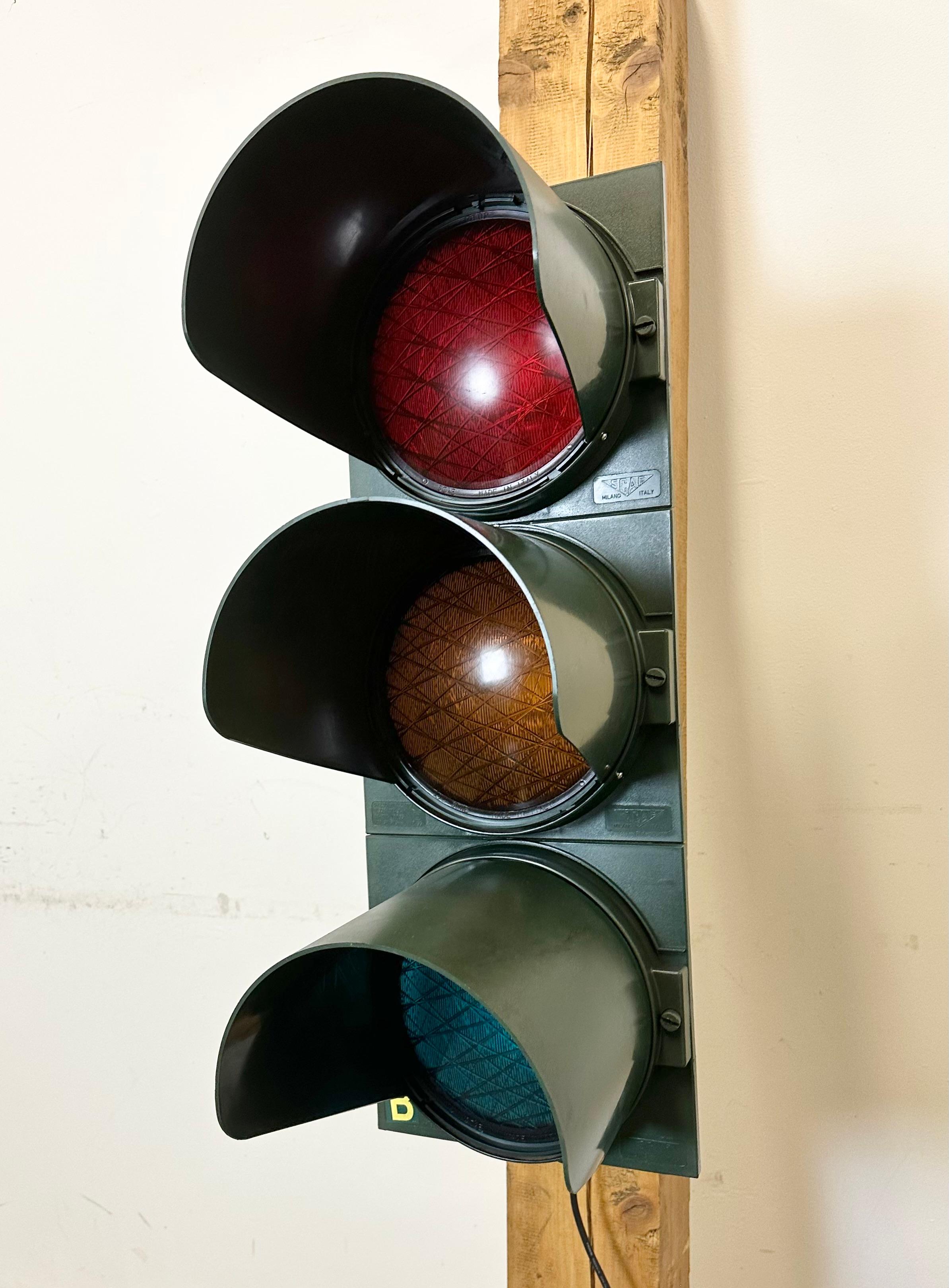Industrial Vintage Italian Traffic Light, 1980s