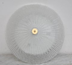 Vintage Italian Transparent Murano Glass Flush Mount Light