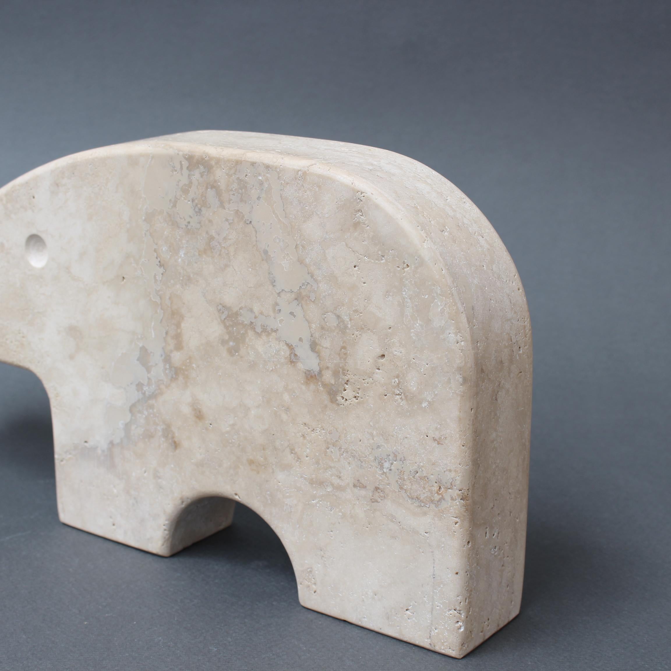 Vintage Italian Travertine Aardvark Table Sculpture by Mannelli Bros For Sale 5