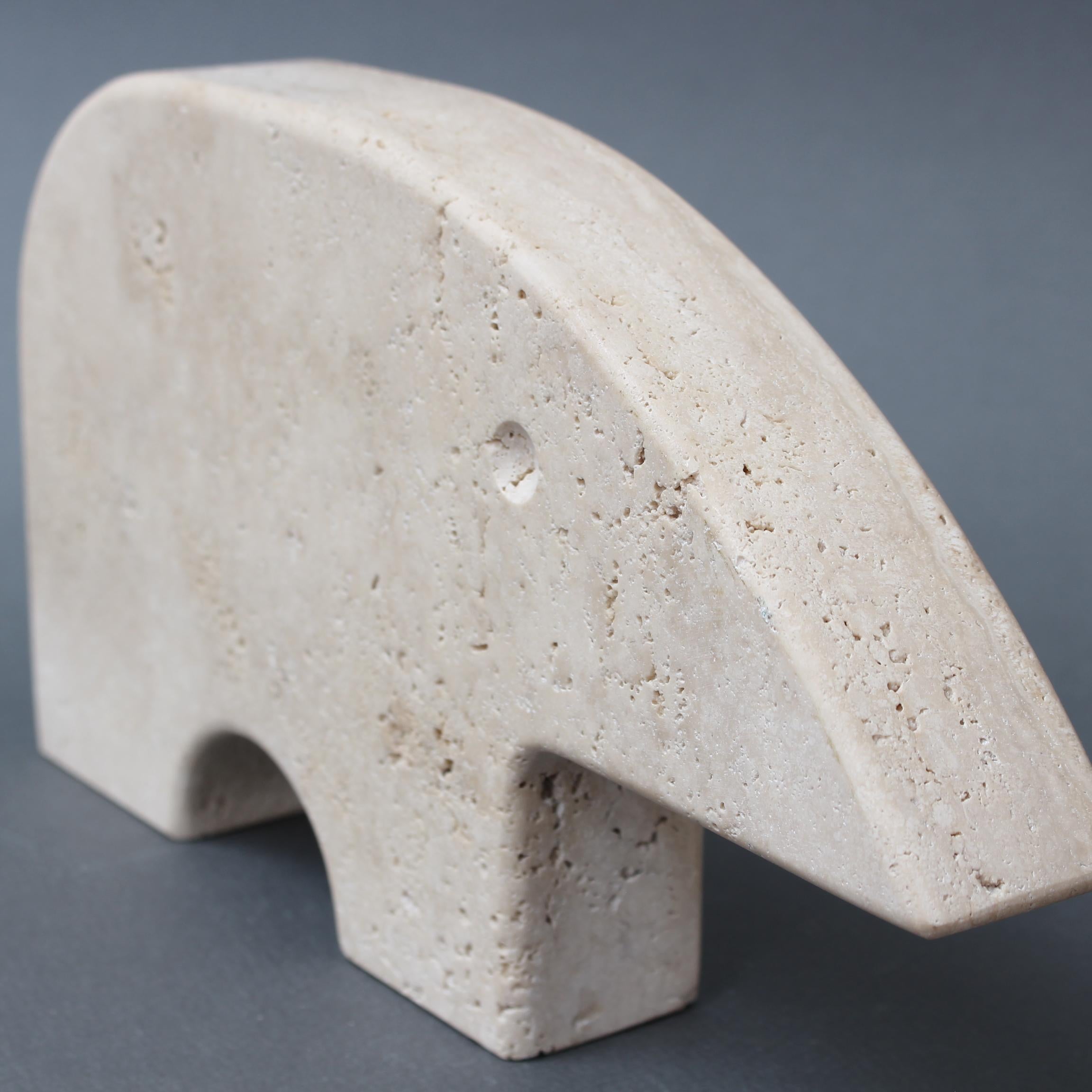 Vintage Italian Travertine Aardvark Table Sculpture by Mannelli Bros For Sale 8