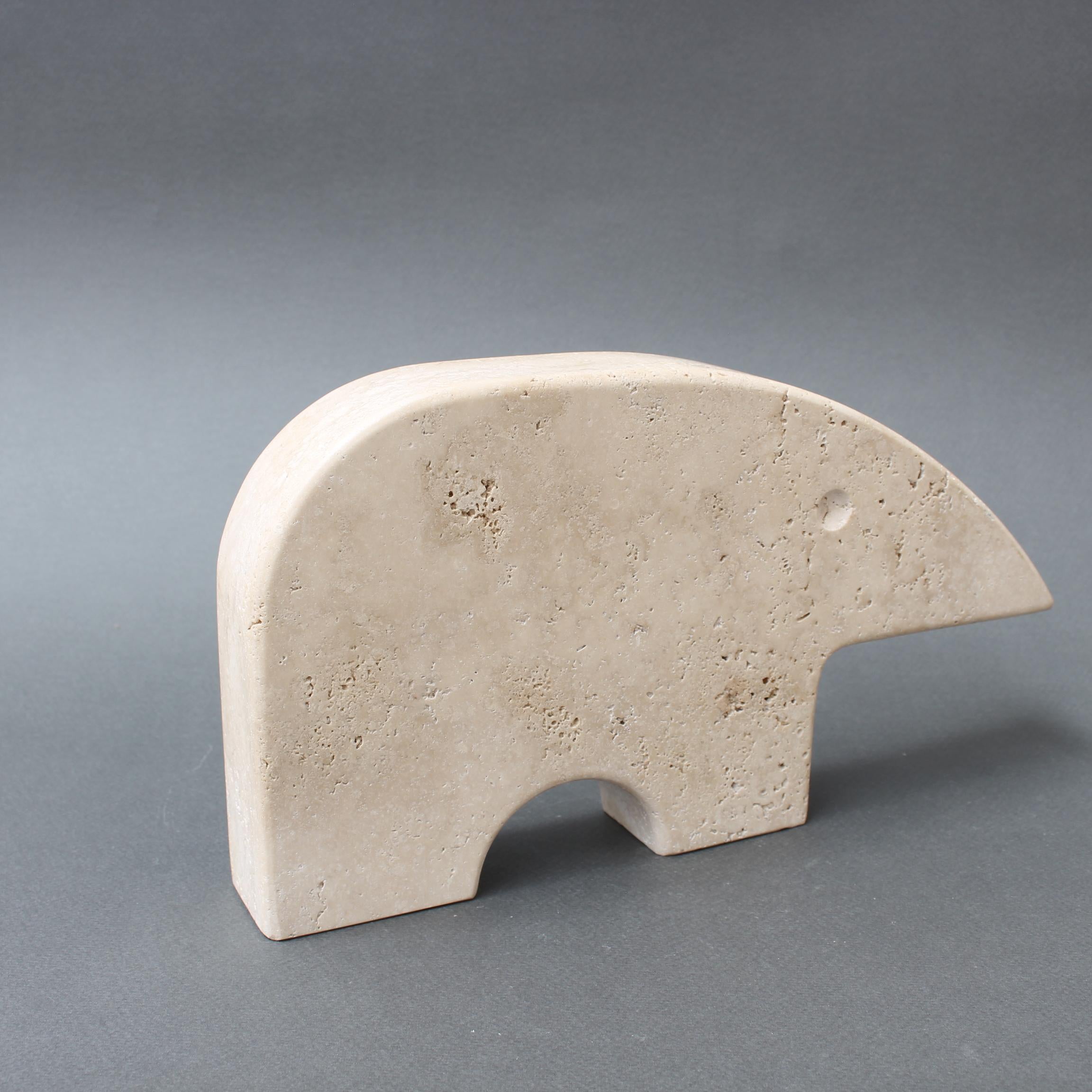 Vintage Italian Travertine Aardvark Table Sculpture by Mannelli Bros In Good Condition For Sale In London, GB