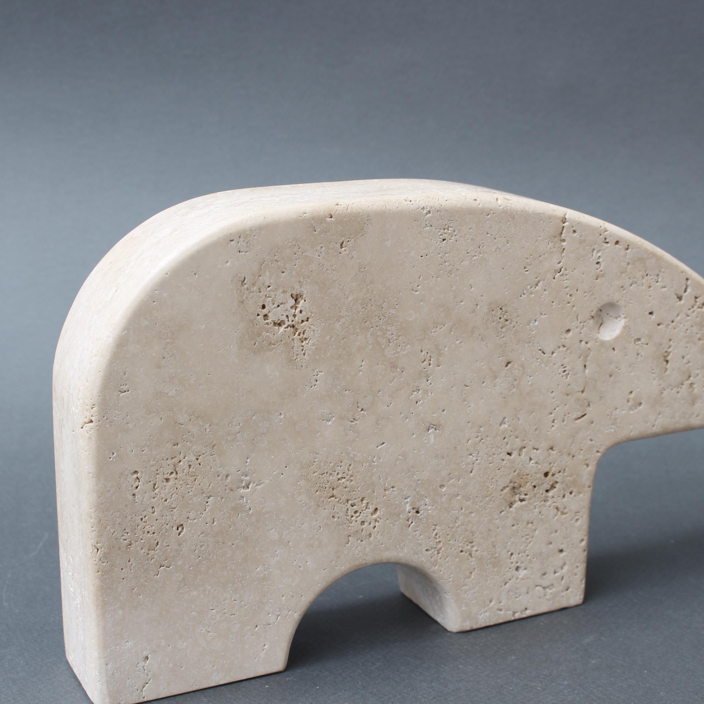 Late 20th Century Vintage Italian Travertine Aardvark Table Sculpture by Mannelli Bros For Sale