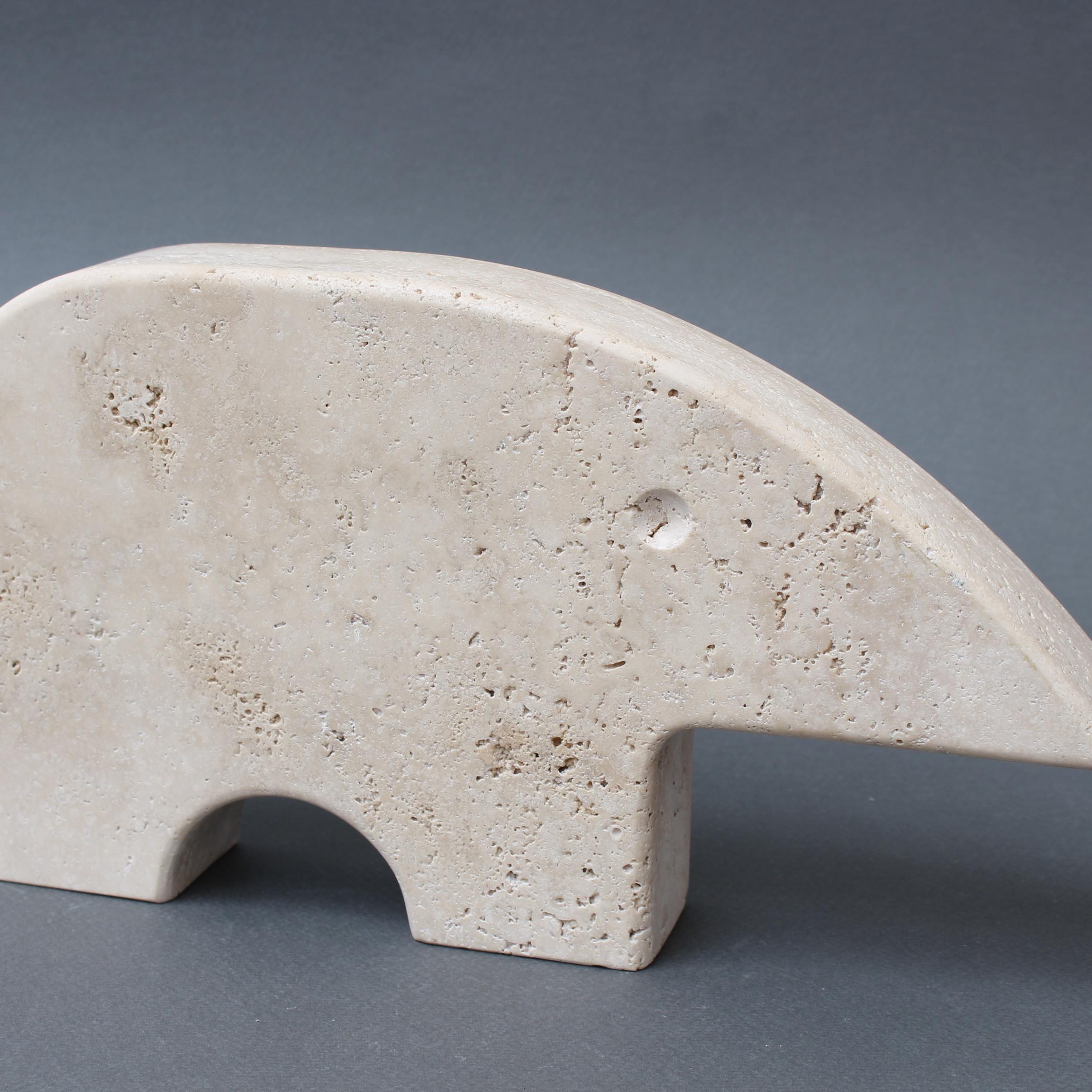 Vintage Italian Travertine Aardvark Table Sculpture by Mannelli Bros For Sale 1