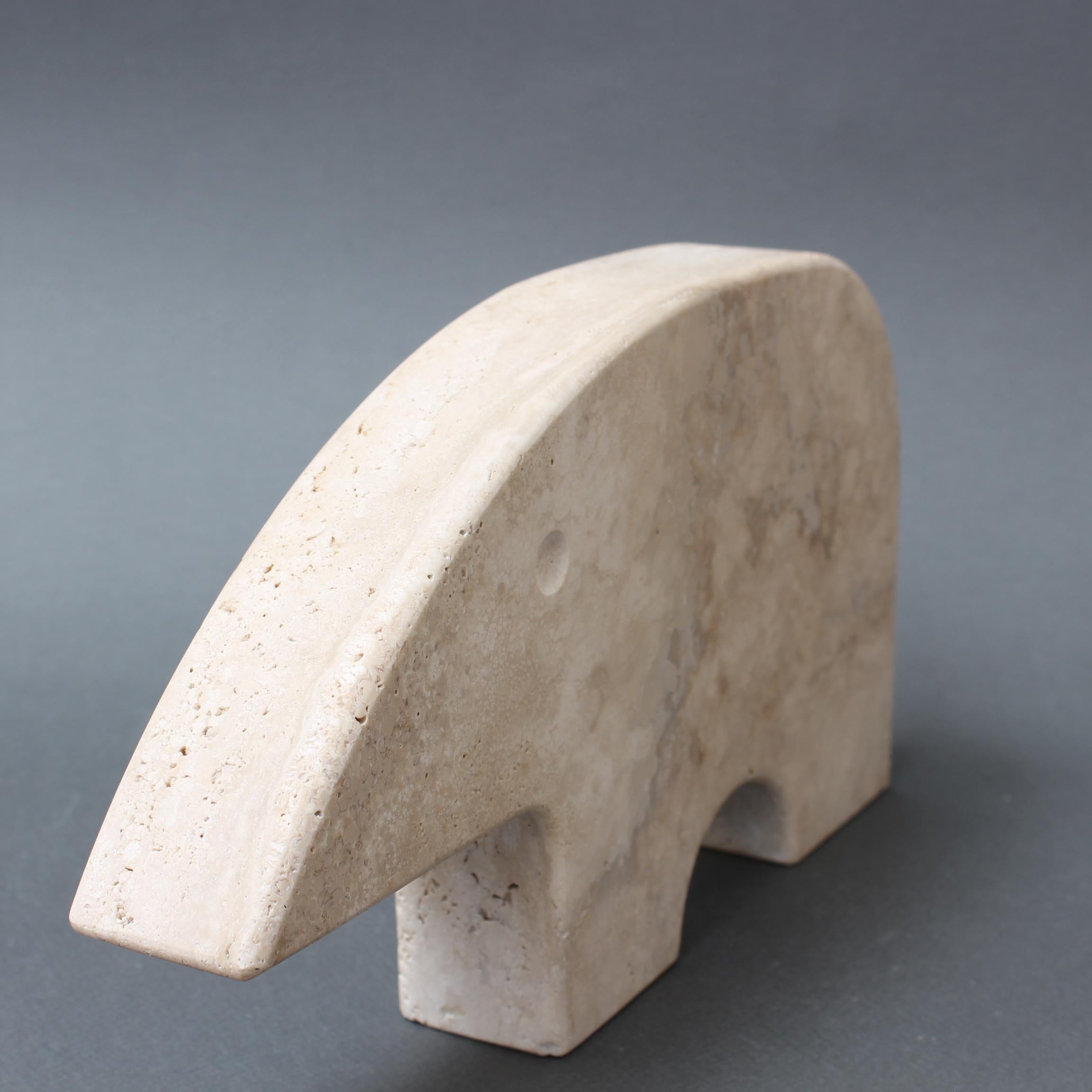 Vintage Italian Travertine Aardvark Table Sculpture by Mannelli Bros For Sale 2