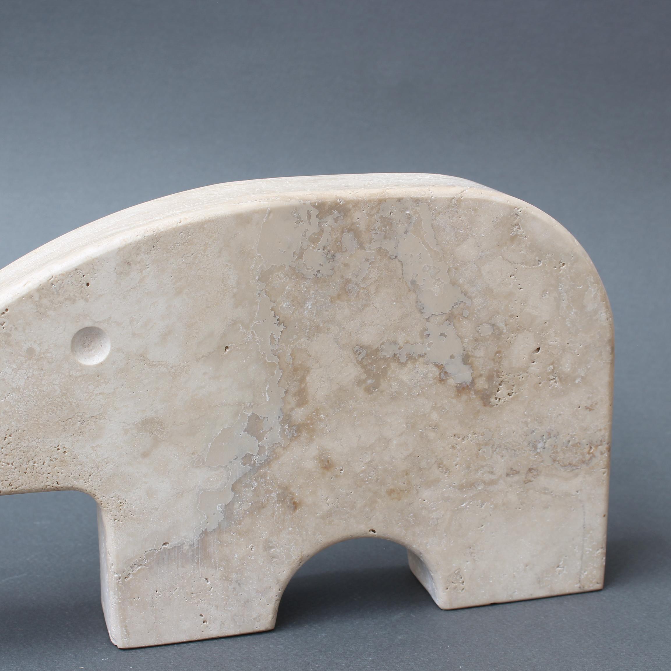 Vintage Italian Travertine Aardvark Table Sculpture by Mannelli Bros For Sale 4