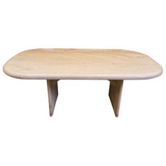 Table basse vintage en travertin italien, 1970