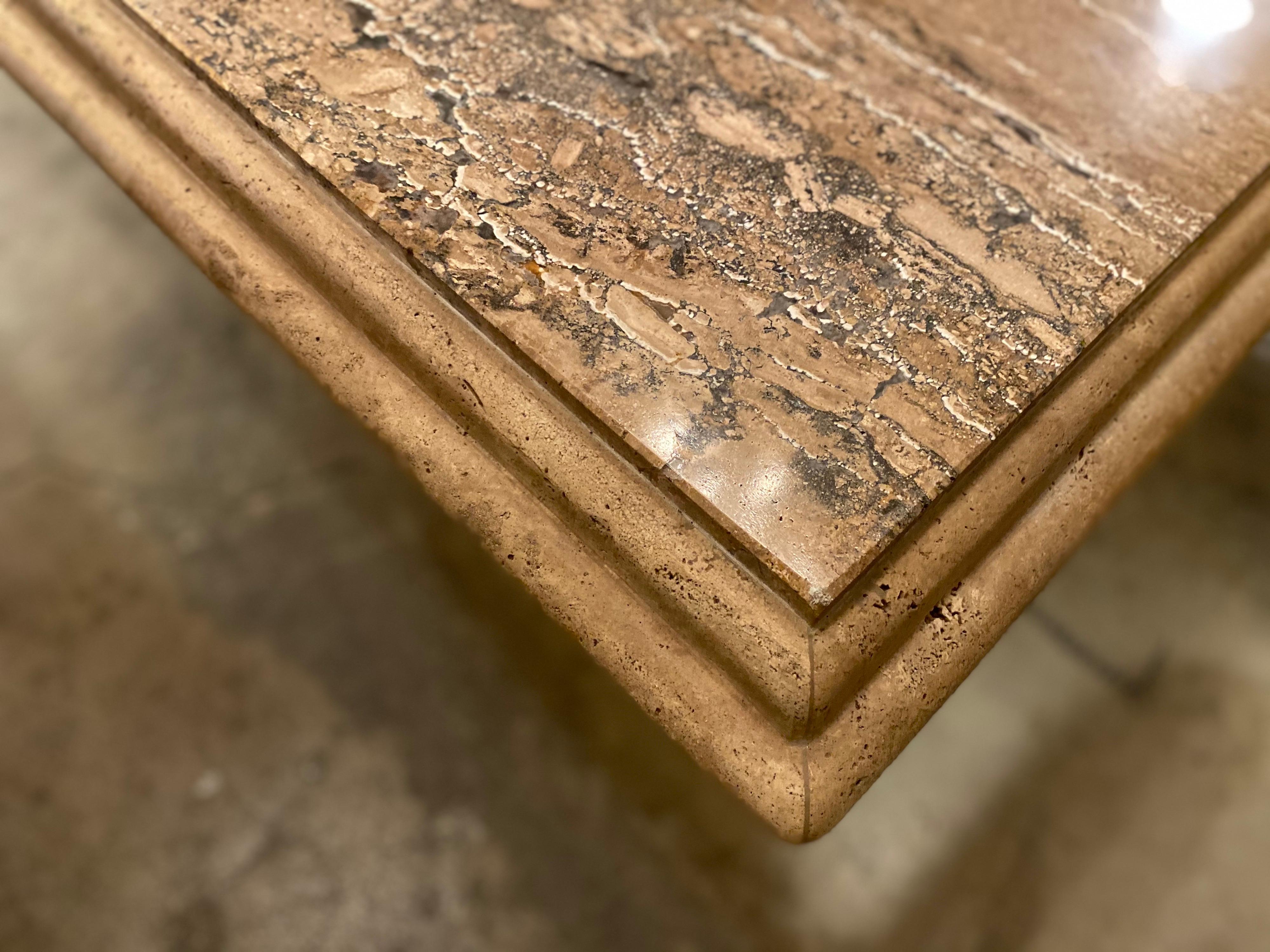 Mid-Century Modern Vintage Italian Travertine Coffee Table, circa 1970s