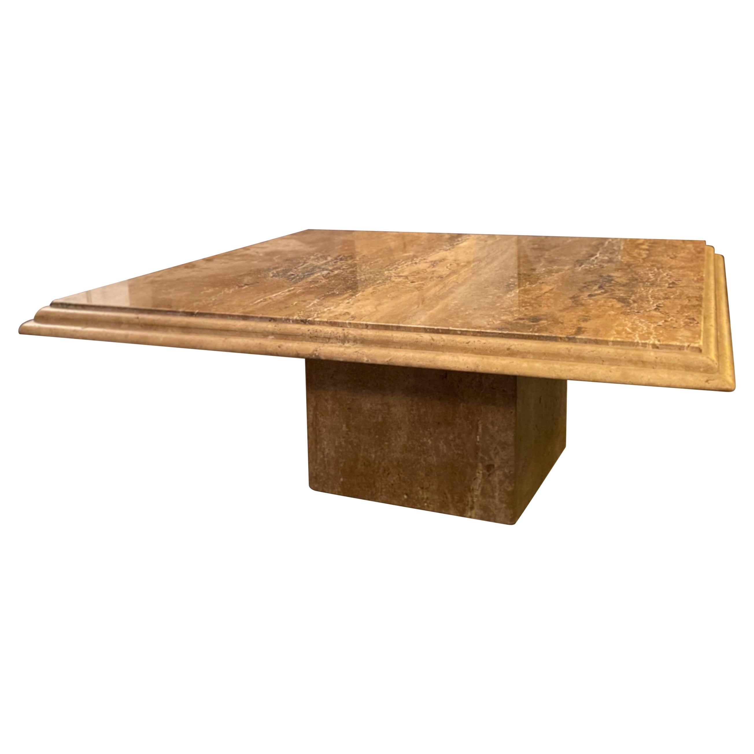 Vintage Italian Travertine Coffee Table, circa 1970s