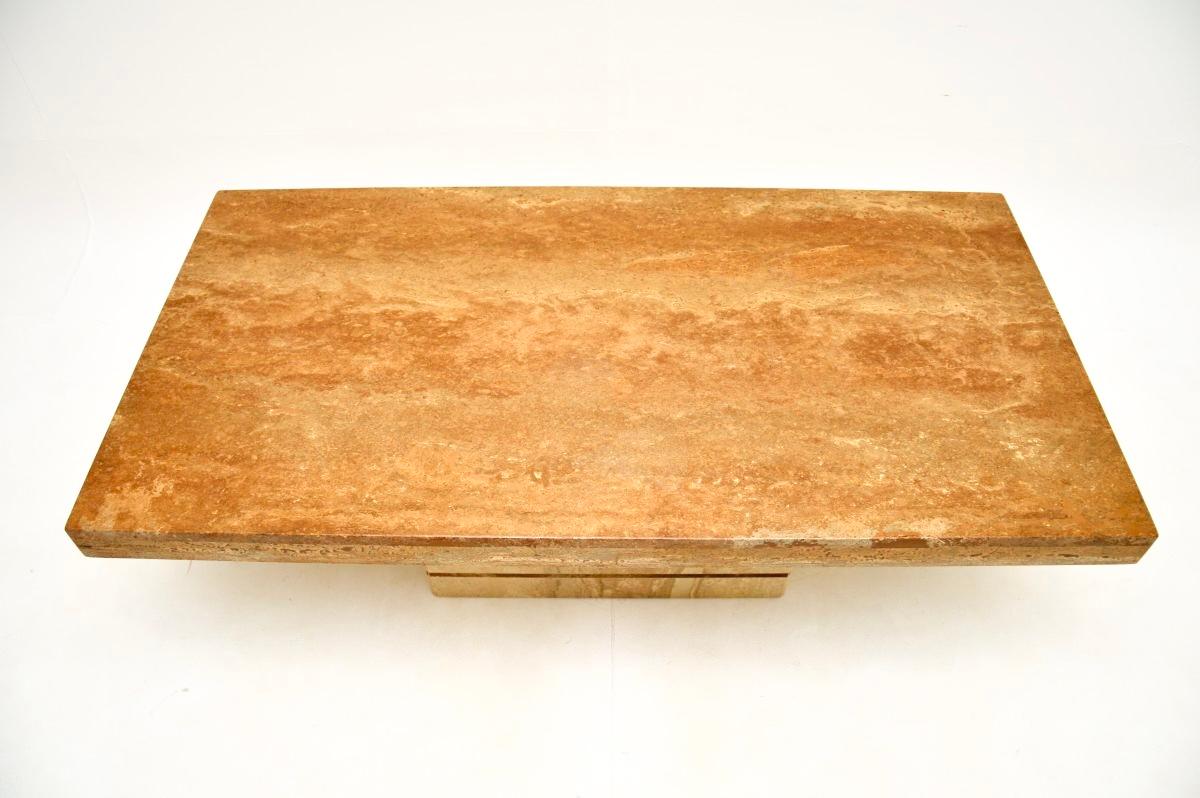 Vintage Italian Travertine Coffee Table In Good Condition In London, GB
