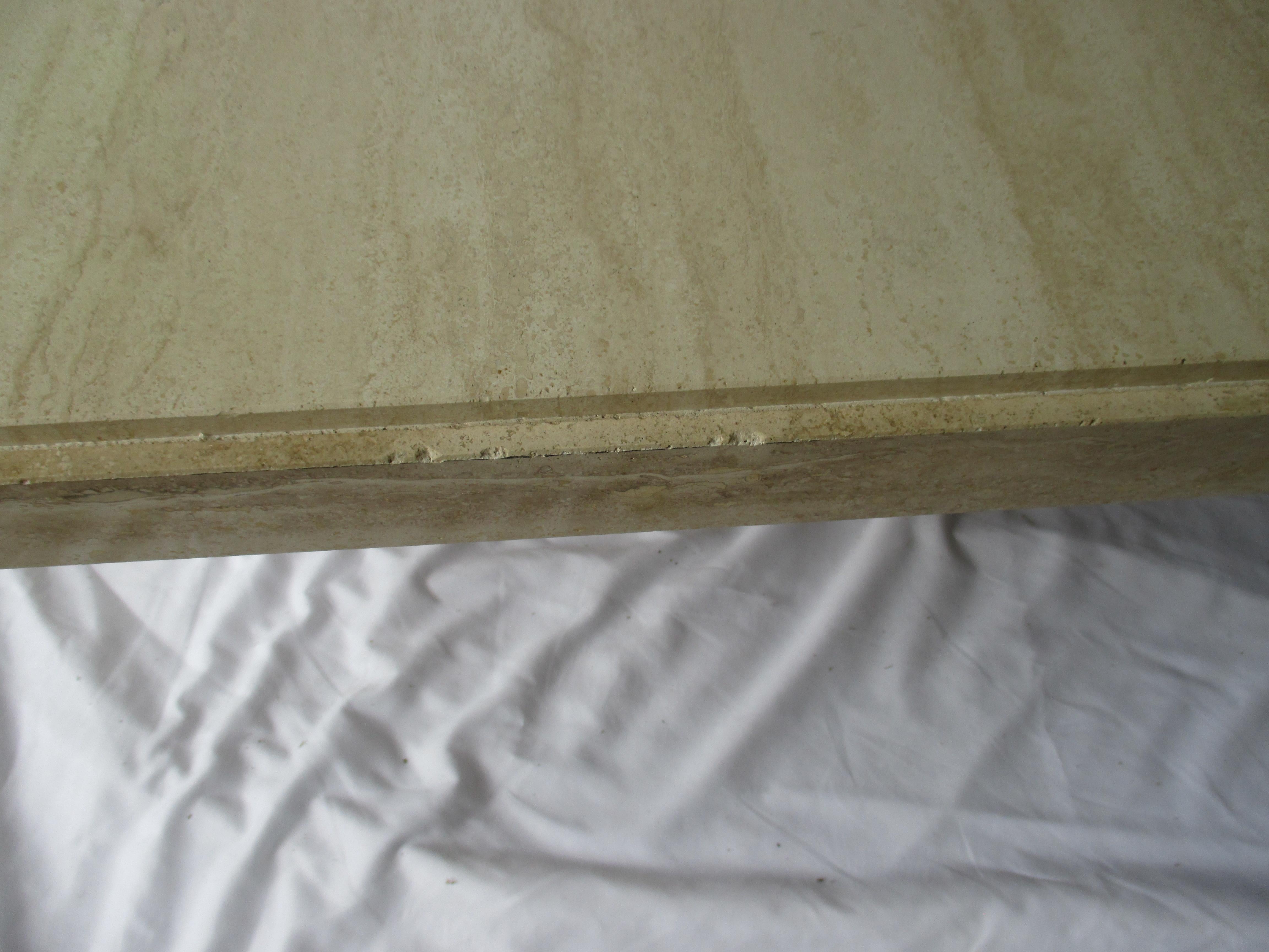 Vintage Italian Travertine Coffee Table For Sale 1