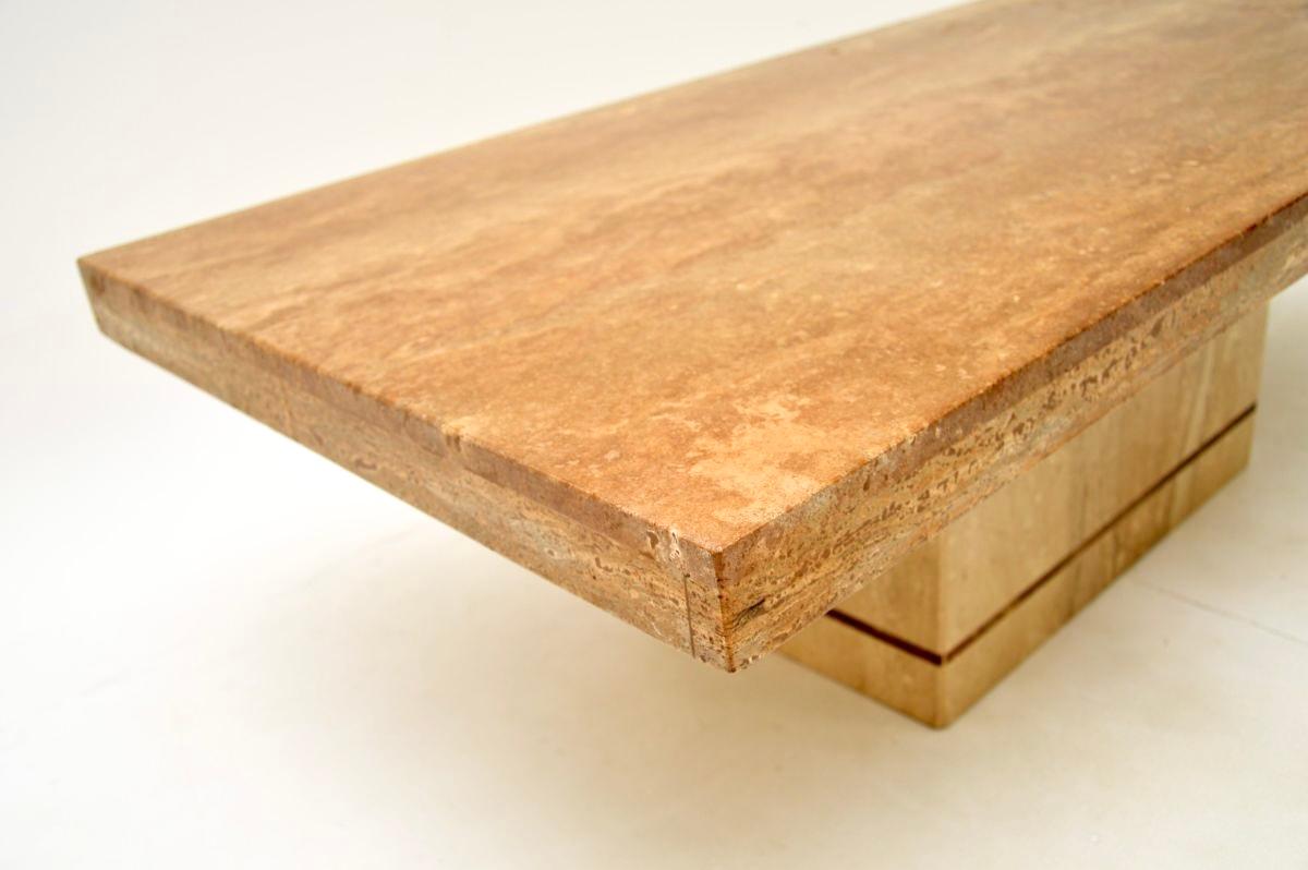 Vintage Italian Travertine Coffee Table 2