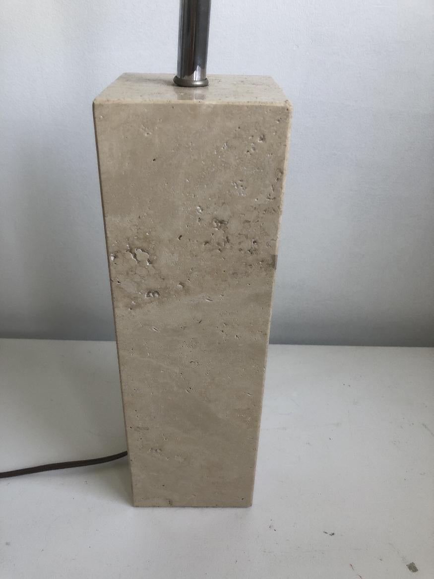 American Vintage Italian Travertine Columnar Lamp by George Kovacs