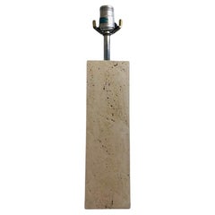 Vintage Italian Travertine Columnar Lamp by George Kovacs