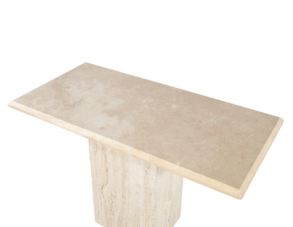 Vintage Italian Travertine Console Table 1970’s In Good Condition For Sale In North York, ON