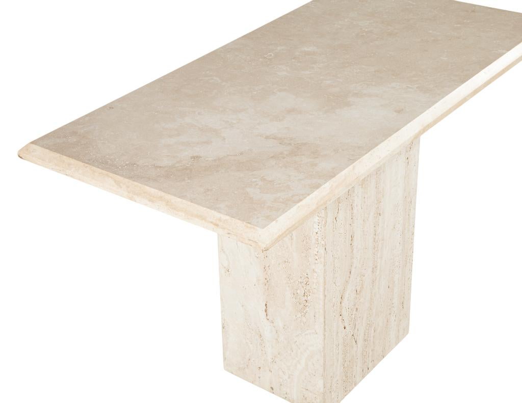 Late 20th Century Vintage Italian Travertine Console Table 1970’s For Sale