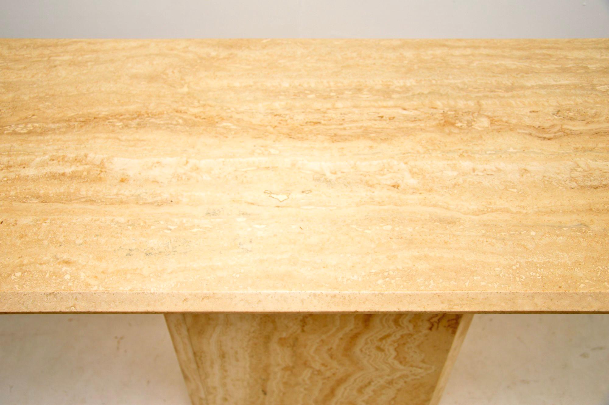 Vintage Italian Travertine Console Table For Sale 1