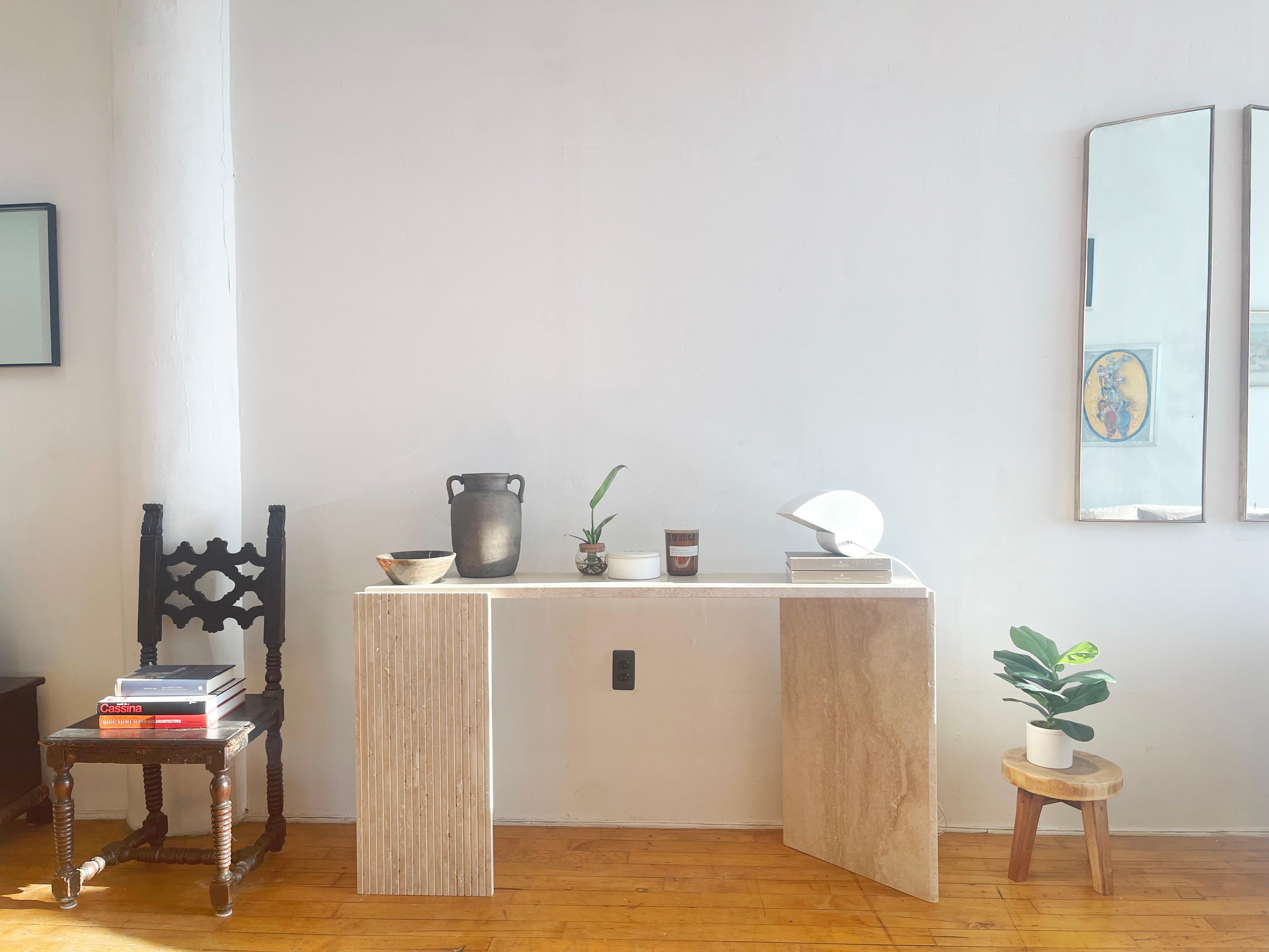 diy waterfall console table