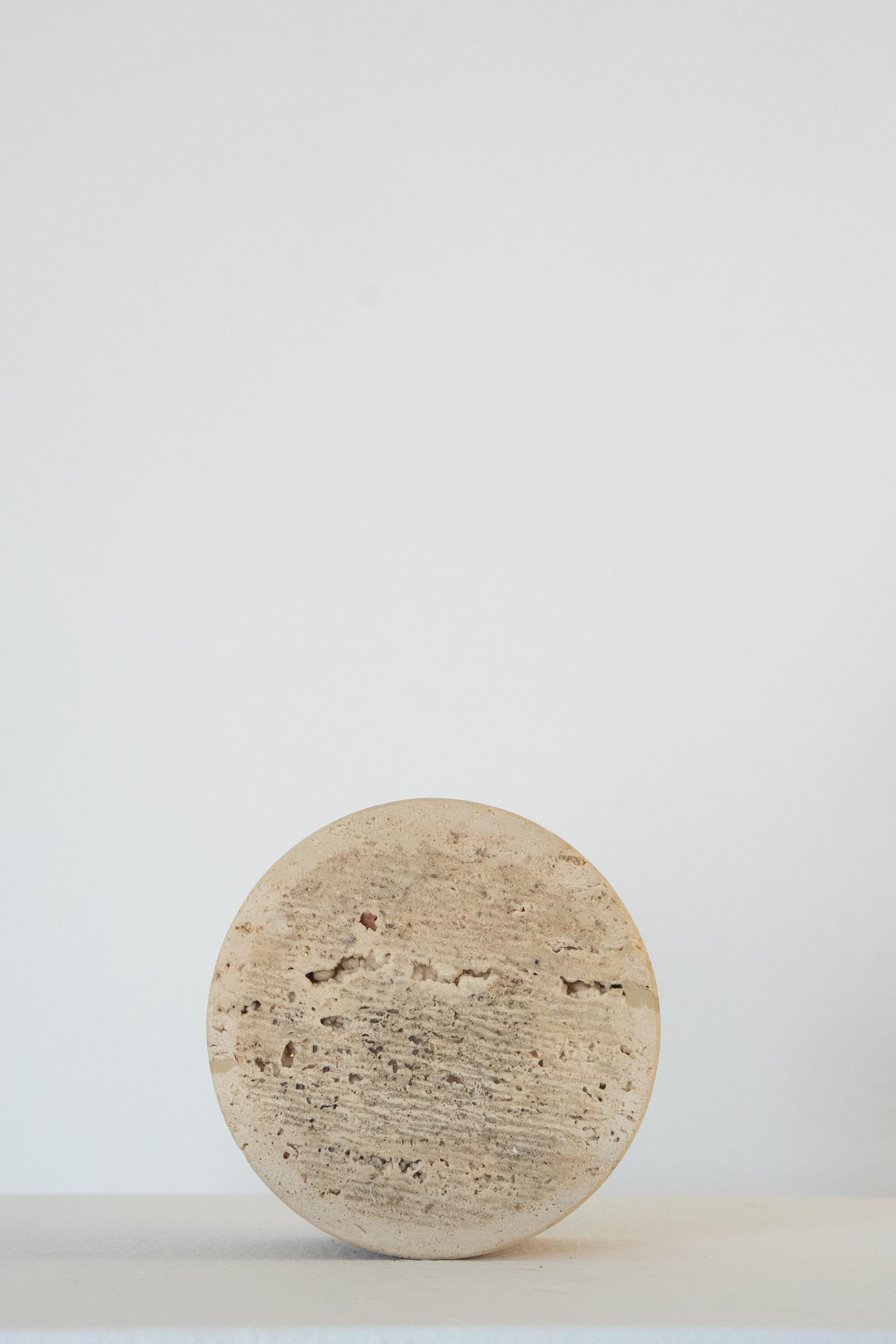 Vintage Italian Travertine Cylinder Vessel, Circa 1970s For Sale 3