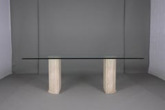 Italian Travertine Dining Room Table