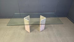 Vintage Italian travertine dining table, 1970s