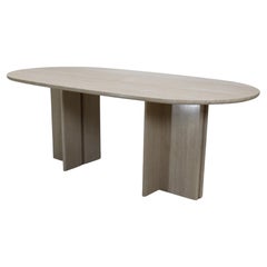 Vintage Italian Travertine dining table, 1970's