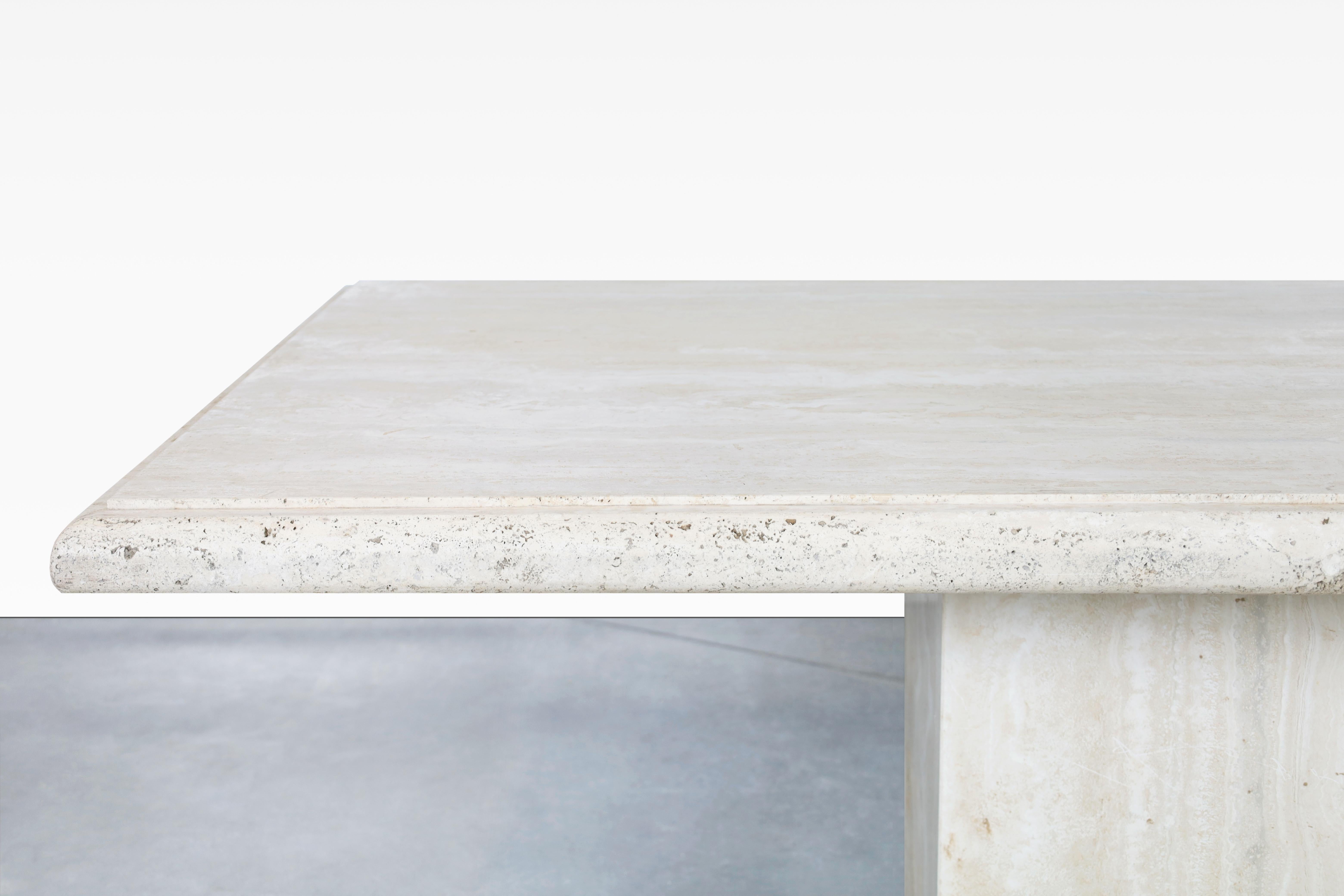 vintage travertine dining table