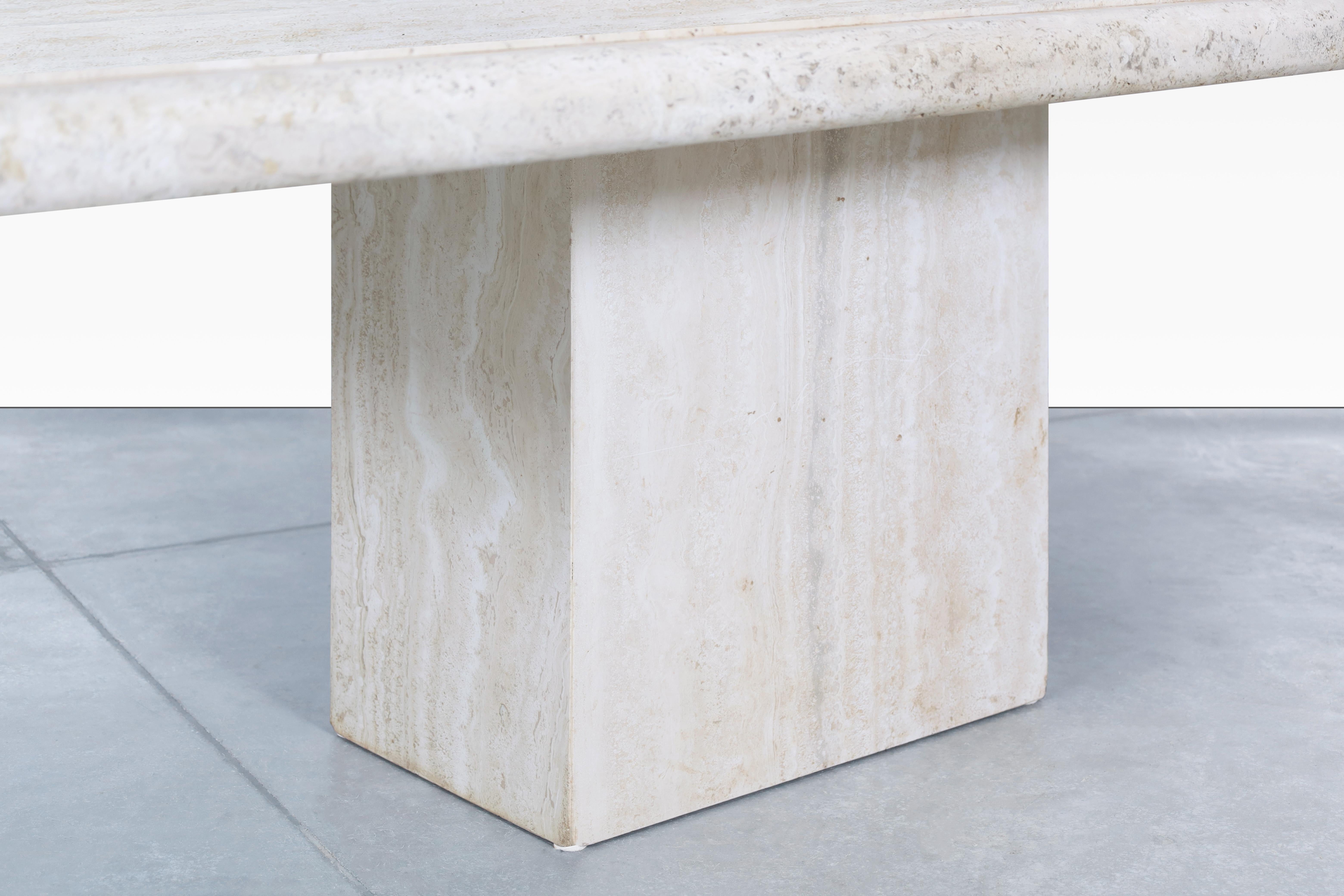 Late 20th Century Vintage Italian Travertine Dining Table by Stone International For Sale