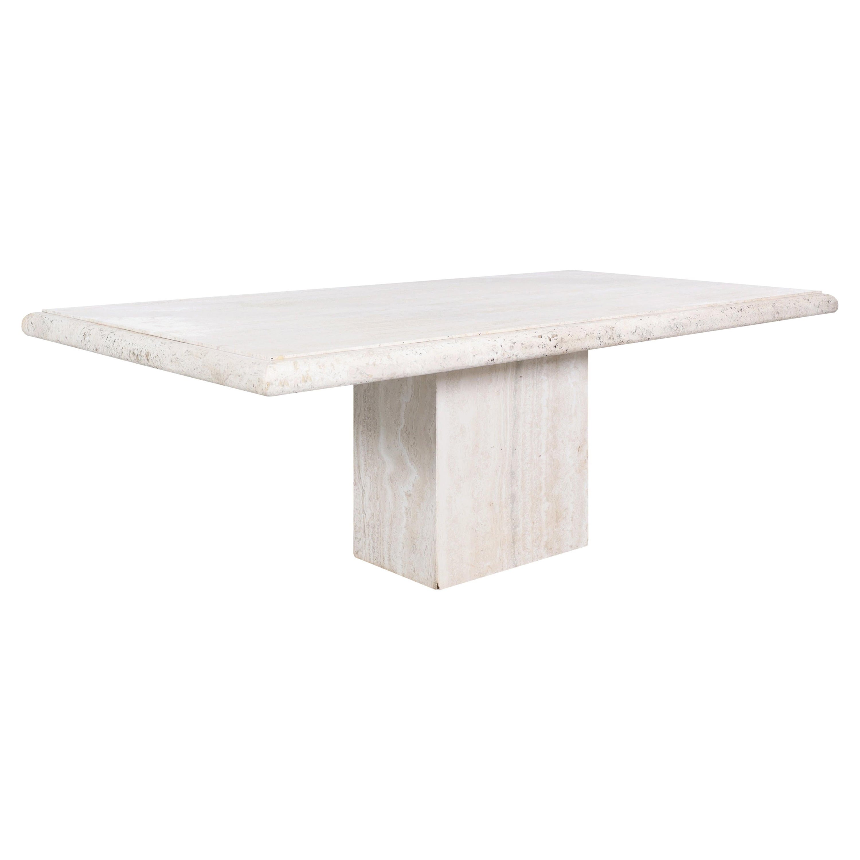 Vintage Italian Travertine Dining Table by Stone International
