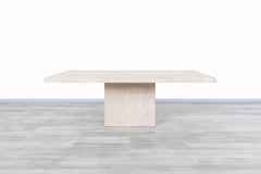 Mesa de Comedor / Mesa de Conferencias Travertino Italiano Vintage