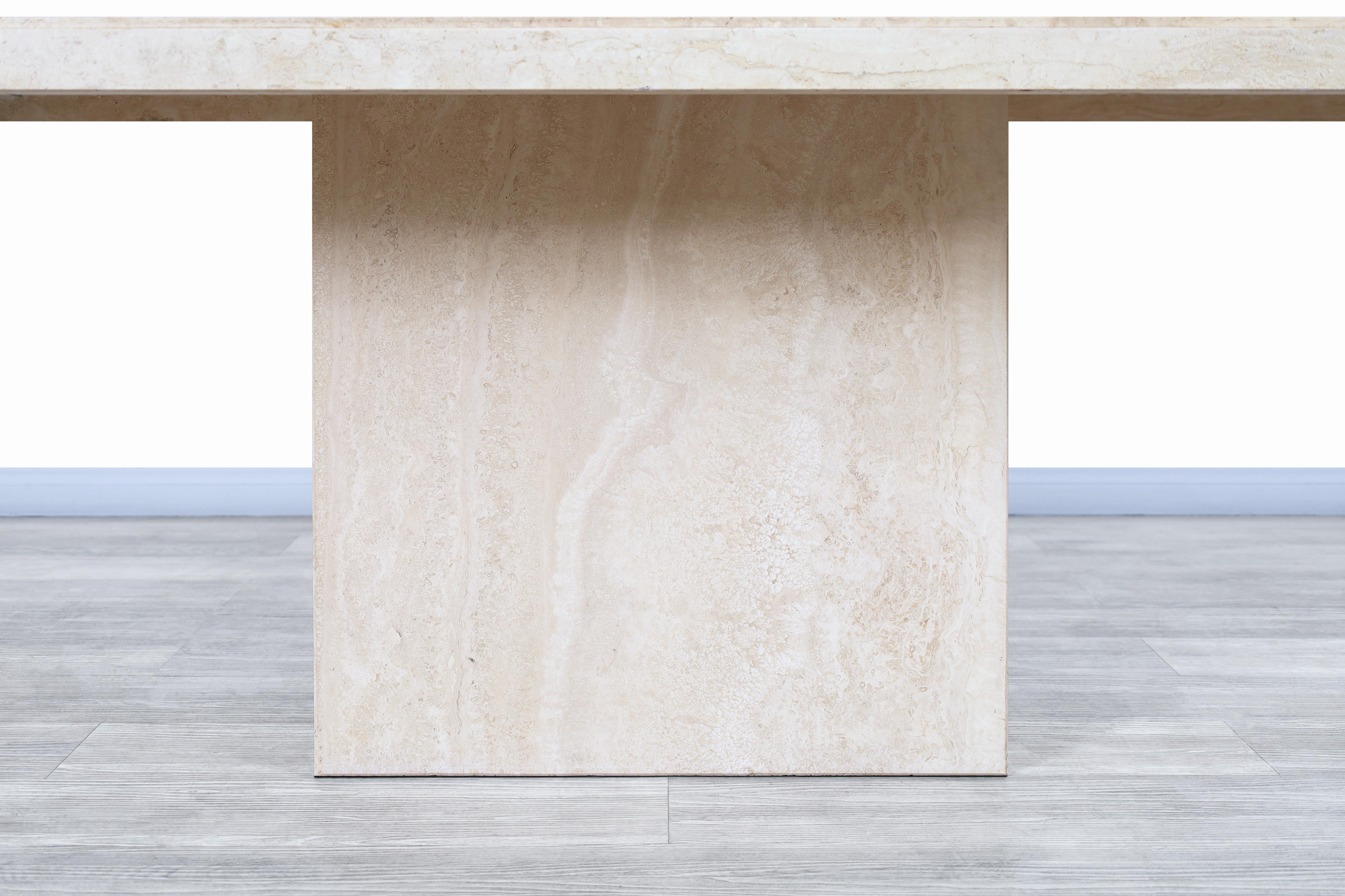Mid-Century Modern Vintage Italian Travertine Dining Table / Conference Table