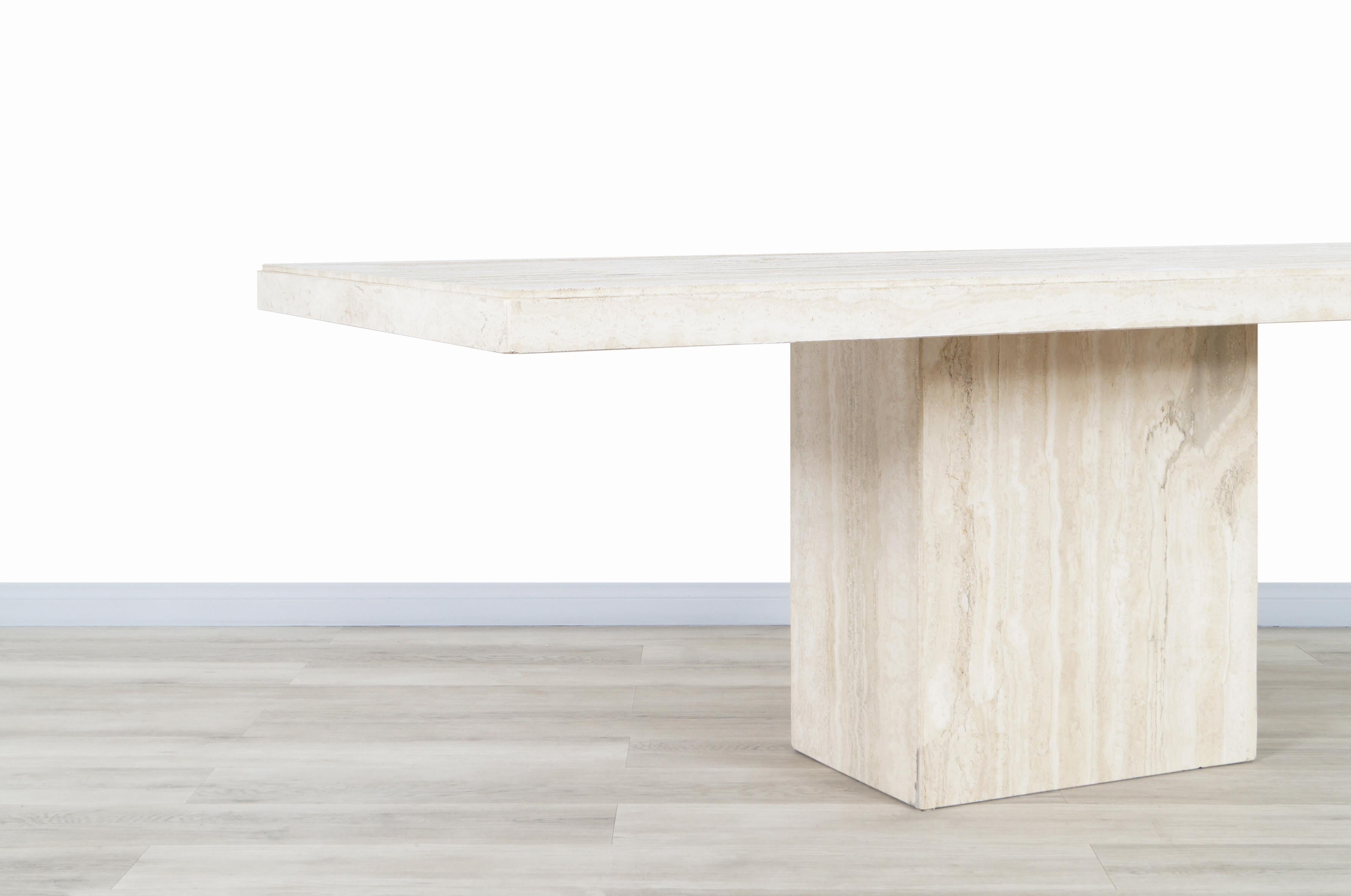 Vintage Italian Travertine Dining Table 3