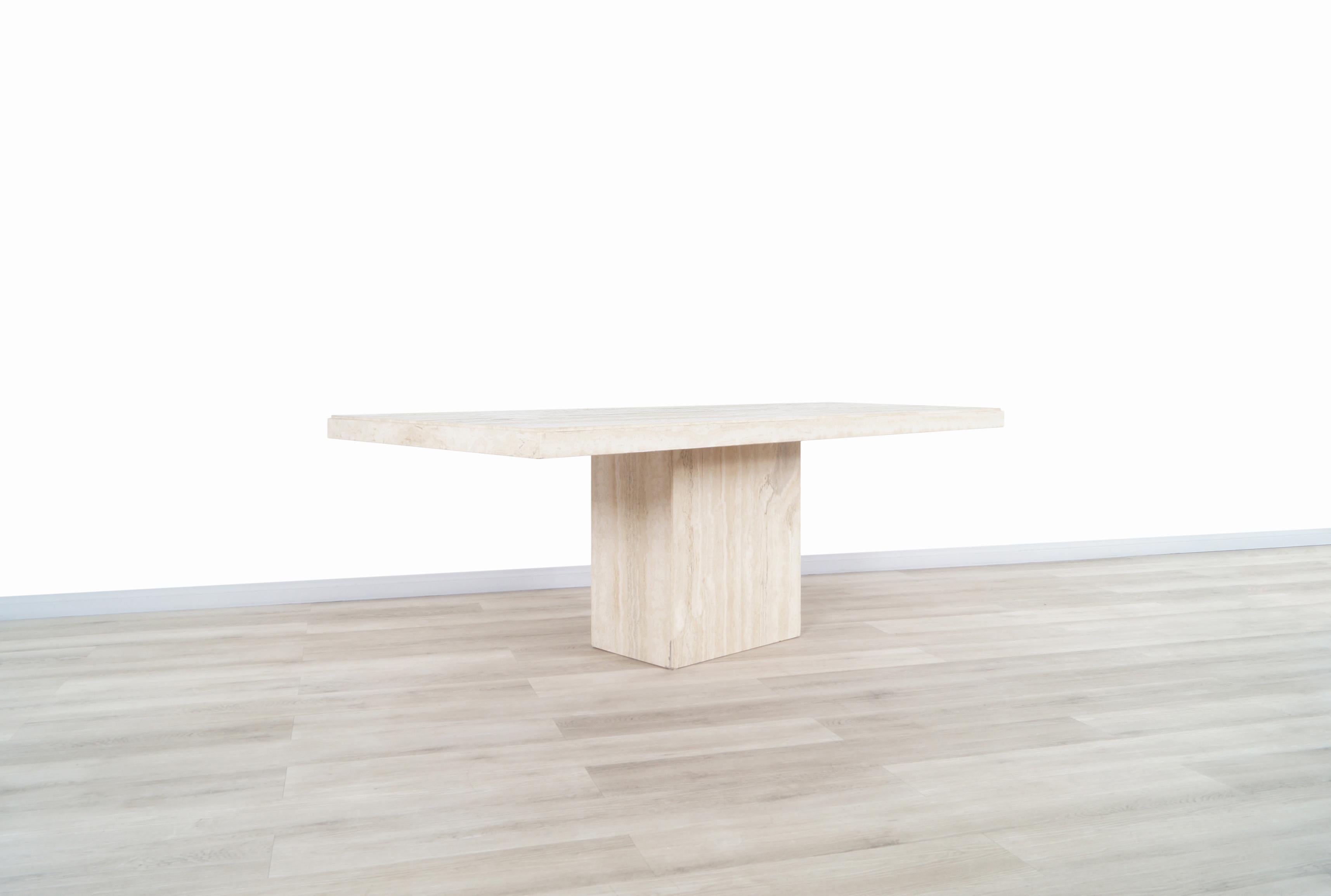 Vintage Italian Travertine Dining Table 4