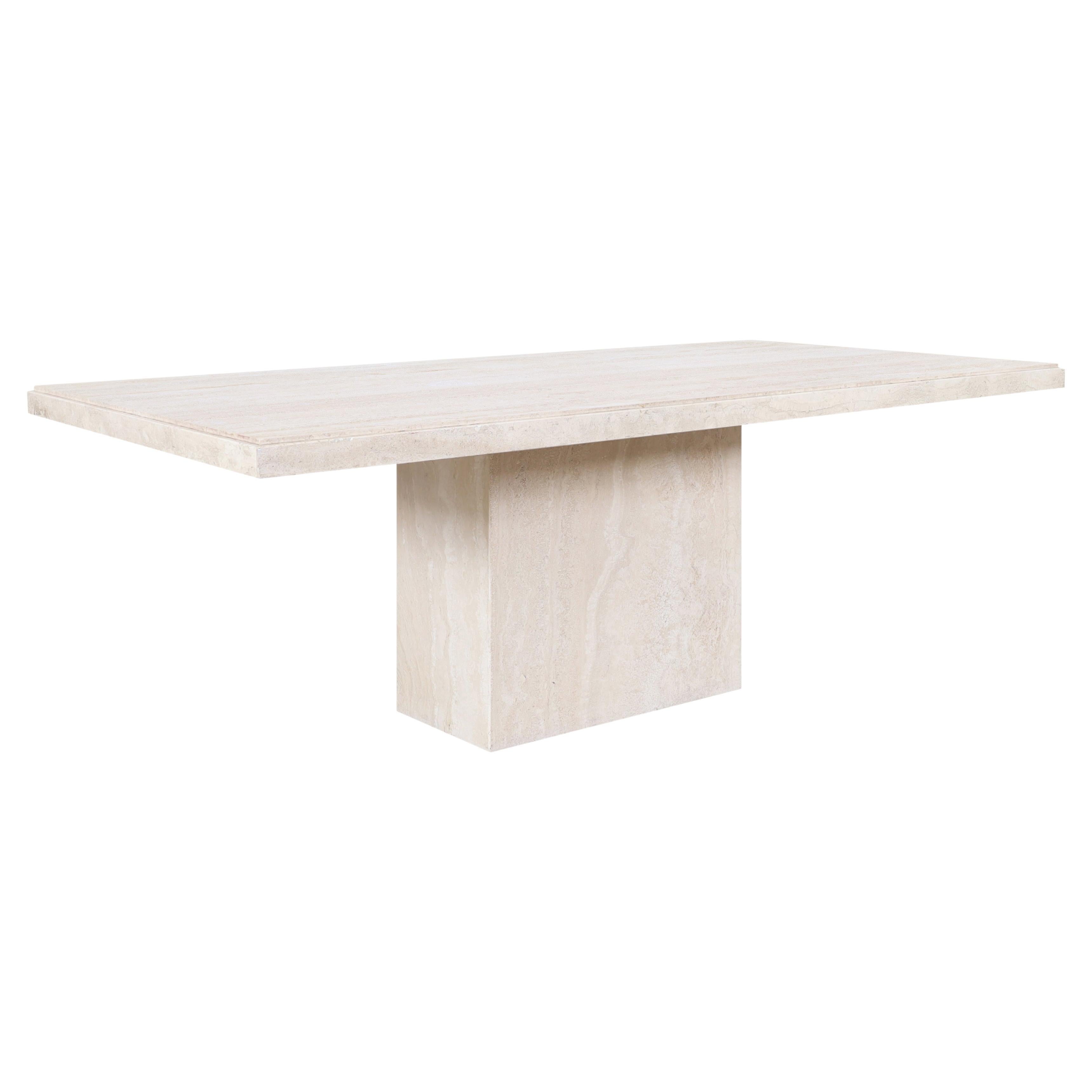 Round Italia Travertine Dining Table at 1stDibs