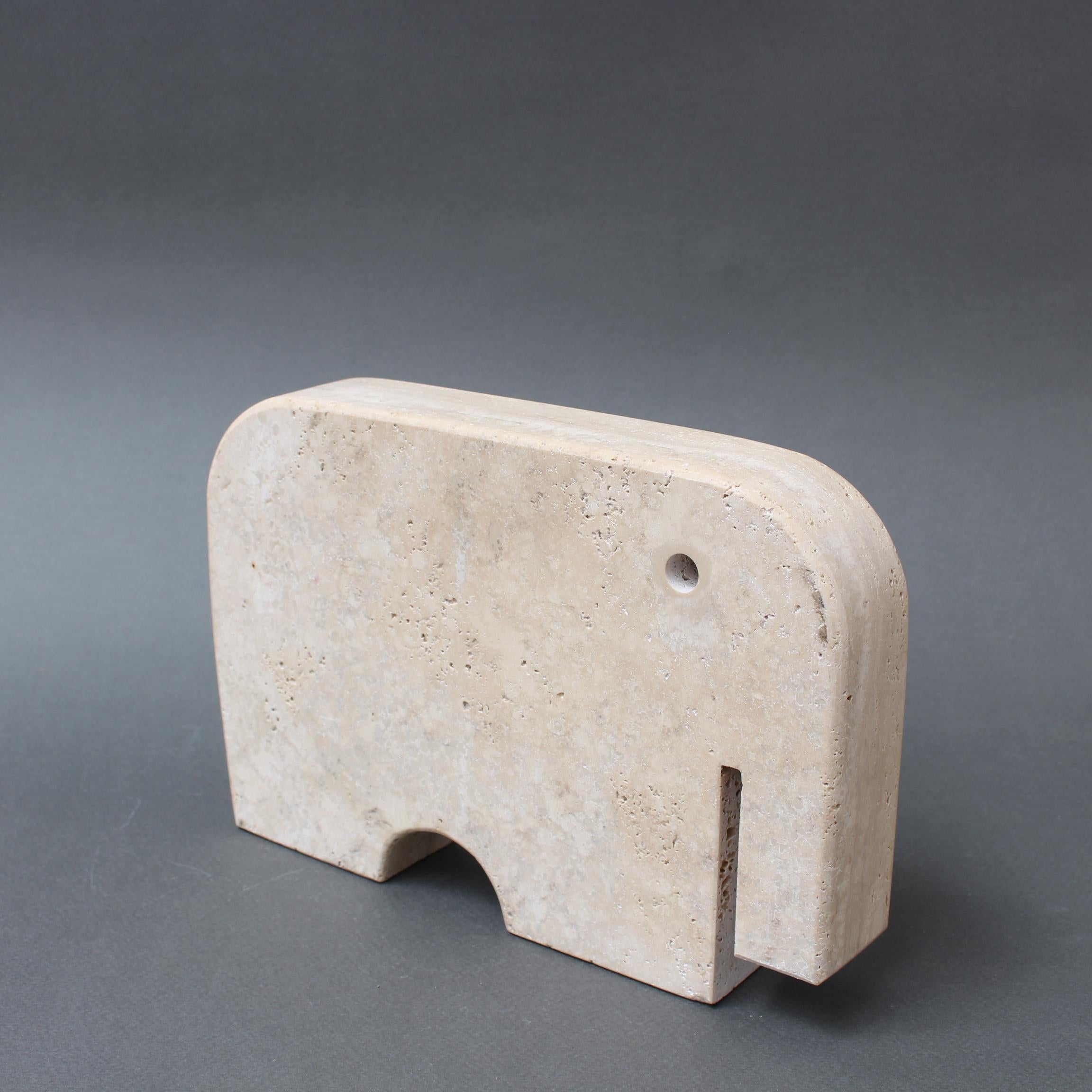 Vintage Italian Travertine Elephant by Mannelli Bros (circa 1970s) In Good Condition For Sale In London, GB