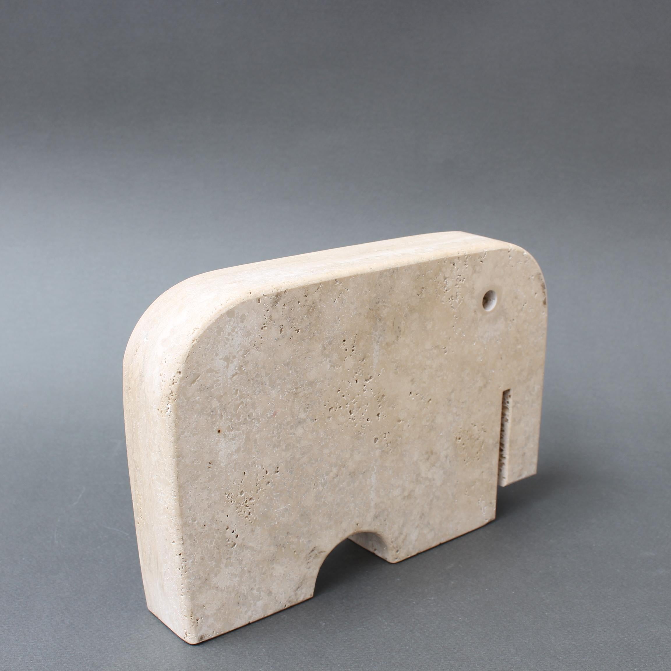 Vintage Italian Travertine Elephant by Mannelli Bros (circa 1970s) For Sale 1