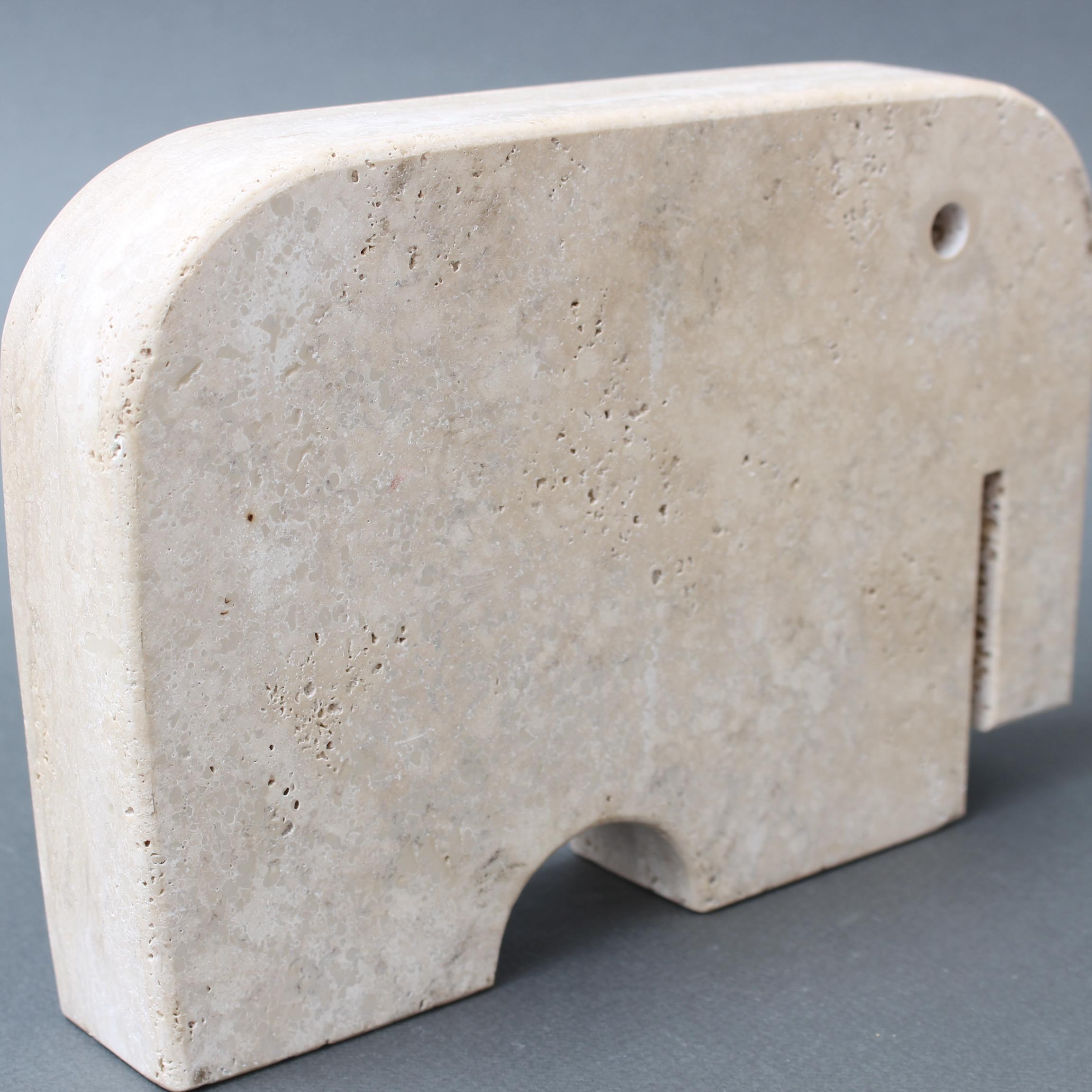 Vintage Italian Travertine Elephant by Mannelli Bros (circa 1970s) For Sale 2