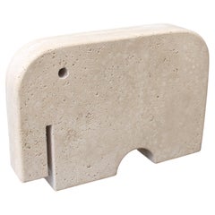 Vintage Italian Travertine Elephant by Mannelli Bros (circa 1970s)