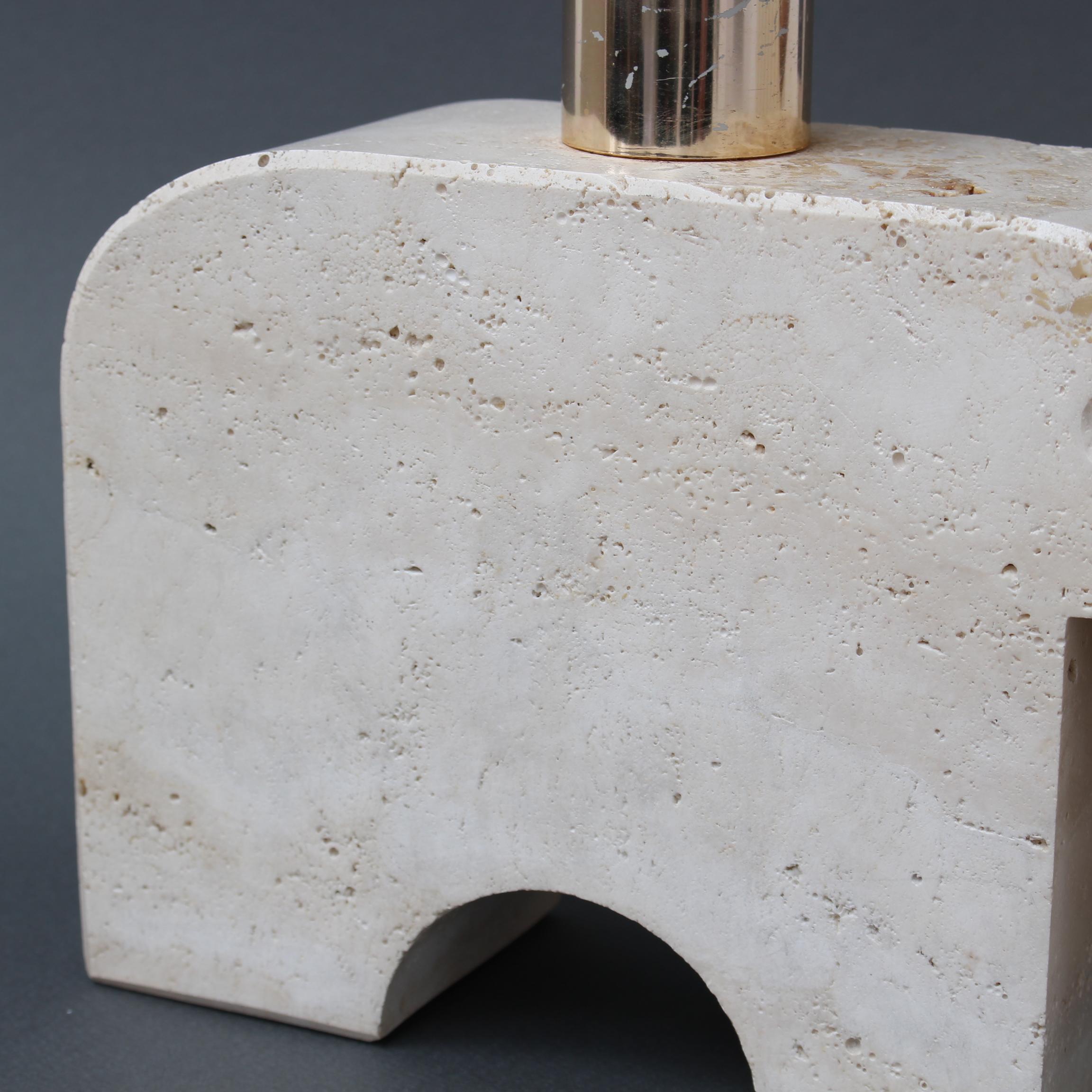 Vintage Italian Travertine Elephant Table Lamp by Mannelli Bros 'circa 1970s' For Sale 5
