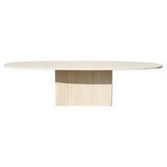 Vintage Italian Travertine Oval Coffee Table, Mid Century Modern Vintage Italian Travertine Oval Coffee Table, Mid Century Modern