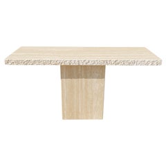 Console rectangulaire italienne vintage en travertin