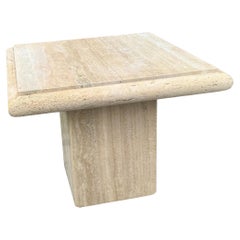 Vintage Italian Travertine Side Table