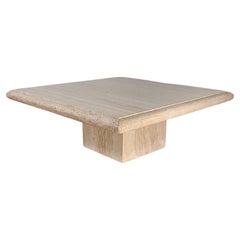 Vintage Italian Travertine Coffee Table by Stone International Post-Modern