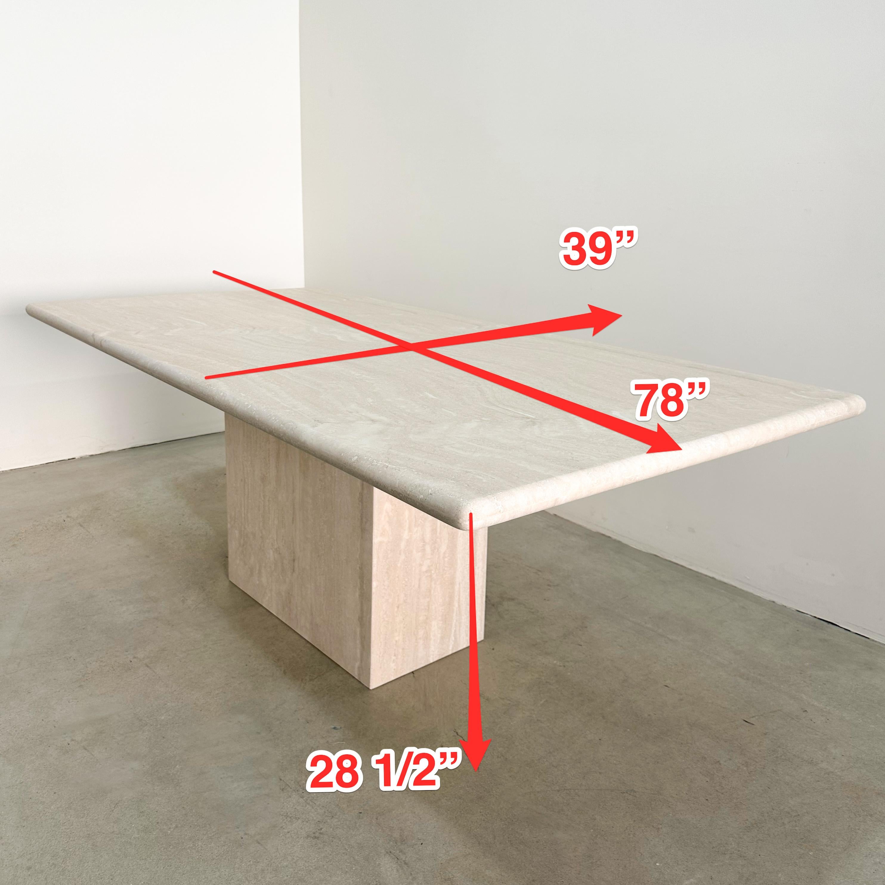 Italienischer Mid-Century Modern-Esstisch aus Travertin im Vintage-Stil, 1970er Jahre 6