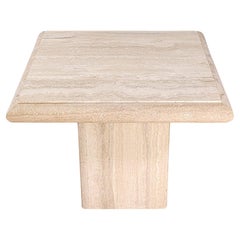 Italienischer Vintage-Beistelltisch aus Travertinstein von Stone International Post-Modern
