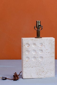 Vintage Italian Travertine Table Lamp