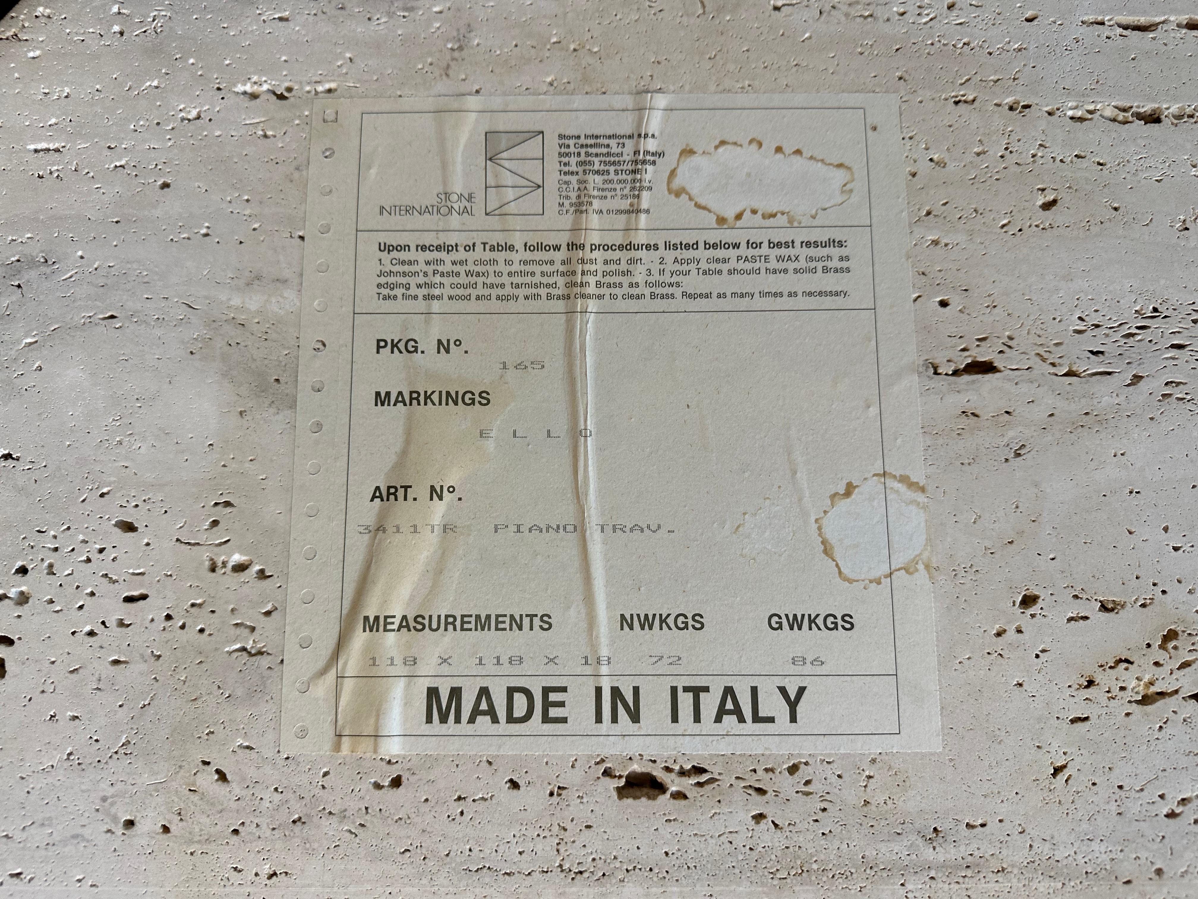 Vintage Italian Travertine Teardrop Coffee Table by Ello For Sale 9