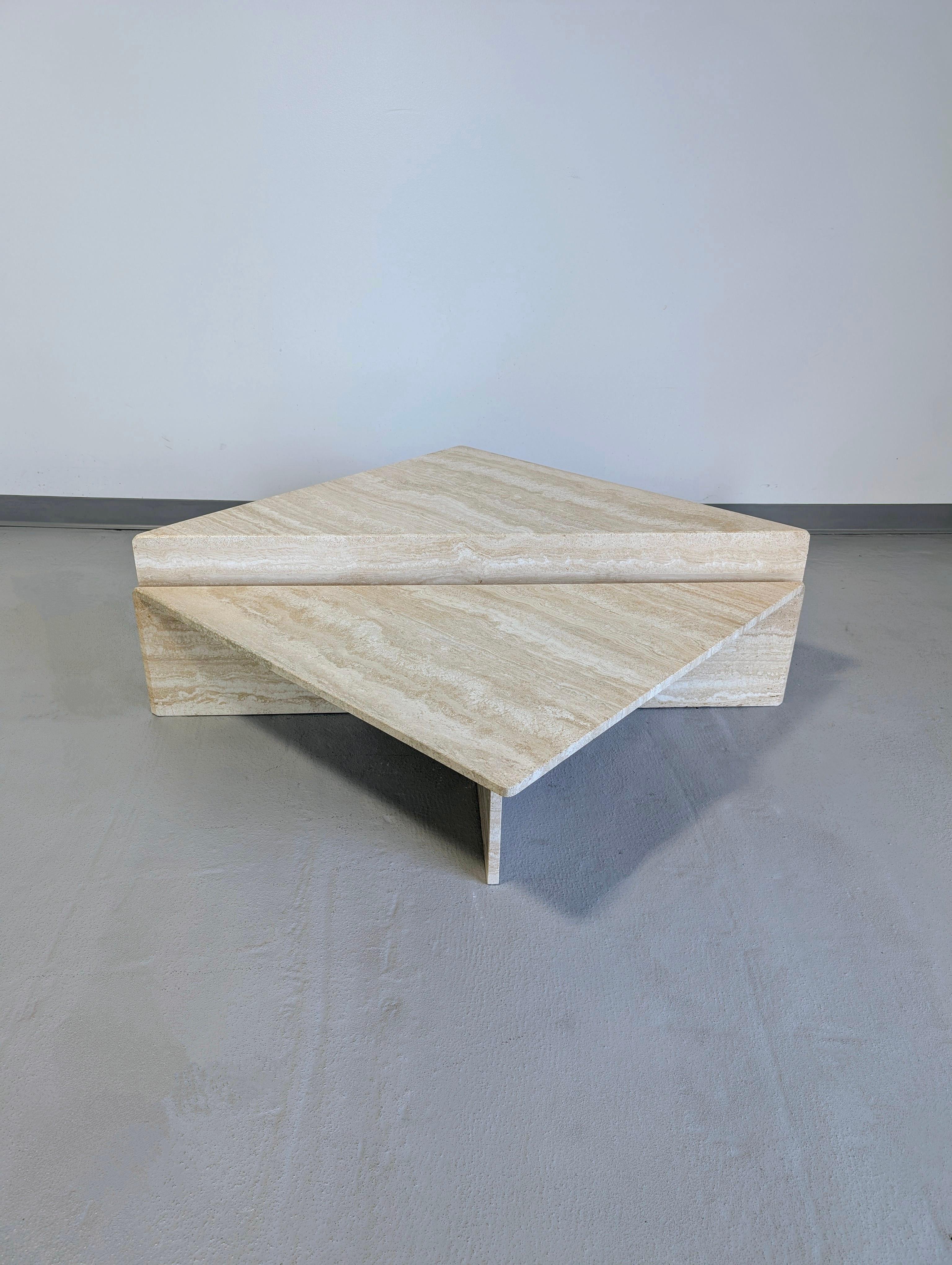 Vintage Italian Travertine Tiered Tables 3